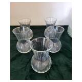 Clear Glassware Lot - Vases, Goblets & Etched Plates (Assorted)