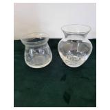 Clear Glassware Lot - Vases, Goblets & Etched Plates (Assorted)