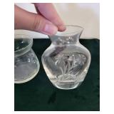 Clear Glassware Lot - Vases, Goblets & Etched Plates (Assorted)