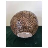 Handmade Ceramic Vessel with Leaf Vein Pattern and Narrow Neck - Maker's Mark ES