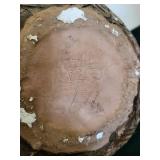 Handmade Ceramic Vessel with Leaf Vein Pattern and Narrow Neck - Maker's Mark ES