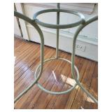 Round Glass Table with Metal Frame - 28-Inch Diameter