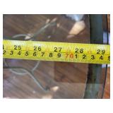 Round Glass Table with Metal Frame - 28-Inch Diameter
