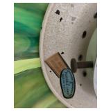 Tiffany-Style Green Pendant Lamp Brass Cap - 60W Max