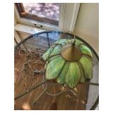 Tiffany-Style Green Pendant Lamp Brass Cap - 60W Max