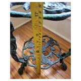 Vintage Cast Iron Two-Tier Plant Stand with Rose Motif