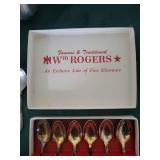WM Rogers & Son Silverplate Flatware - Ornate Floral Pattern Set with Box