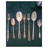 WM Rogers & Son Silverplate Flatware - Ornate Floral Pattern Set with Box