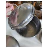 Assorted Stainless Steel Pots & Lids with Steamer Insert and Roaster