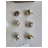 Apple Silver Tone Ornament place card holders with Gold Leaf Accents (Boxed Set)