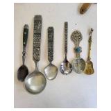 Assorted Vintage Silverplate Spoons, Salt Shakers & Engraved Metal Accessories