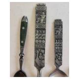 Assorted Vintage Silverplate Spoons, Salt Shakers & Engraved Metal Accessories