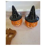 White Ceramic Casserole Dish with Blue Floral Accent - Halloween Pumpkin (Lot of 5)