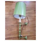 Mid-Century green wall mount Lamp with Cylindrical Shade