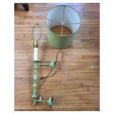 Mid-Century green wall mount Lamp with Cylindrical Shade