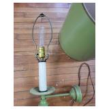 Mid-Century green wall mount Lamp with Cylindrical Shade