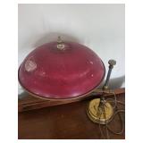 Antique-Style Table Lamp - Dome Shade, Brass Hardware & Ornate Finial