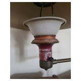 Antique-Style Table Lamp - Dome Shade, Brass Hardware & Ornate Finial
