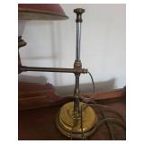 Antique-Style Table Lamp - Dome Shade, Brass Hardware & Ornate Finial