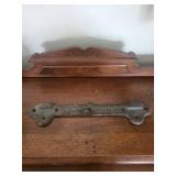 Antique Cast Iron Furniture Hardware Bracket with Heart-Top End - Patented