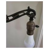 2 Antique Cast Iron Floor Lamps with Ornate Scrollwork and Filigree Base