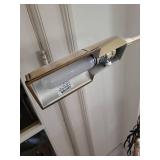 Vintage Brass Floor Lamp with Glass Tube Shade - Adjustable Arm