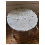 Pair of Vintage Painted Wooden Stools with Distressed Finish