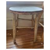 Pair of Vintage Painted Wooden Stools with Distressed Finish