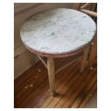 Pair of Vintage Painted Wooden Stools with Distressed Finish