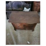 Antique Oak Serpentine Front Sideboard Buffet with Brass Bail Handles