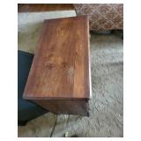 Vintage Wooden 4-Drawer Dresser with Locking Top Drawers & Turned Feet