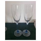Mosaic Patterned Glass and Assorted Colorful Stemware - Blue and Green Goblets