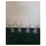 Six Crystal Stemware Glasses with Etched Leaf Pattern assorted lot