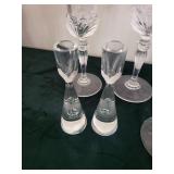 Crystal Decanter with Stopper - Etched Goblets & Glassware Set