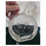 Crystal Decanter with Stopper - Etched Goblets & Glassware Set