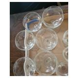 Grapevine Etched Glass Goblets & Stemware - Assorted Set