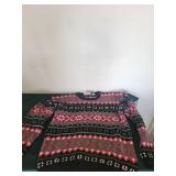 Fair Isle Knit Sweater - 100% Cotton, Made in Hong Kong, Size Large