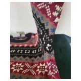 Fair Isle Knit Sweater - 100% Cotton, Made in Hong Kong, Size Large