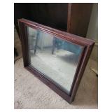 Wood Frame Wall Mirror - Large Rectangular with Decorative Moldings