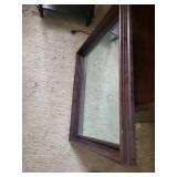 Wood Frame Wall Mirror - Large Rectangular with Decorative Moldings