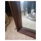 Wood Frame Wall Mirror - Large Rectangular with Decorative Moldings