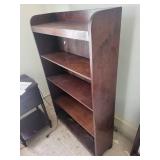 Arched-Top Wood Bookcase with Five Shelves