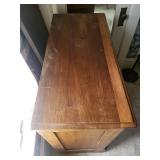 Vintage Solid Wood Chest of Drawers with Brass Ring Pulls - 5-Drawer Dresser