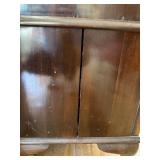 Art Deco Walnut Veneer Armoire Wardrobe w Mirror & Drawer