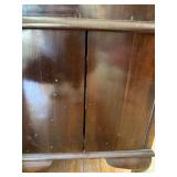 Art Deco Walnut Veneer Armoire Wardrobe w Mirror & Drawer