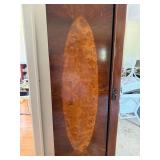 Art Deco Walnut Veneer Armoire Wardrobe w Mirror & Drawer