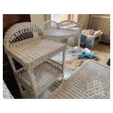 Vintage White Wicker Sunroom Furniture Set 8 Pc Loveseat Chairs