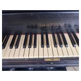Henry F. Miller Baby Grand Piano Black Finish w/ Bench Good Cond