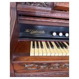 Antique Lakeside Pump Organ Victorian Oak Chicago USA Mirror Back