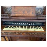 Antique Lakeside Pump Organ Victorian Oak Chicago USA Mirror Back